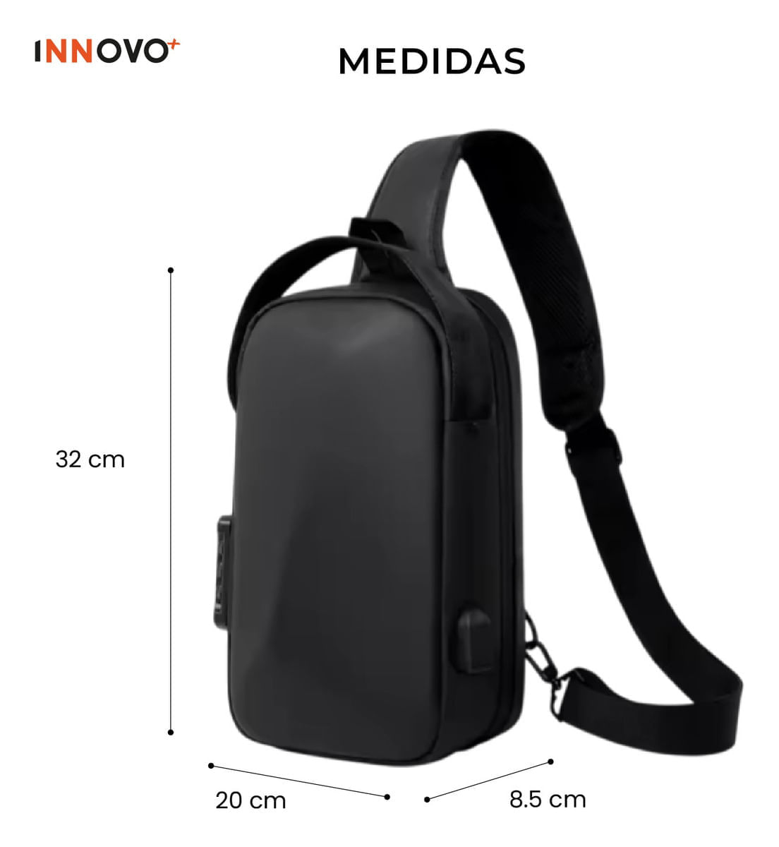 Bolso Antirrobo Impermeable Con Puerto USB Candado Seguridad img #5