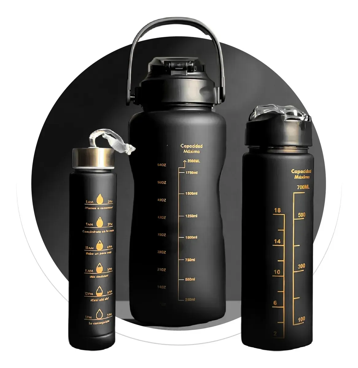 Termo Botilito Plastico Libre Bpa 3 En 1 Fit 2 Litros / 1 Litro / 330m Negro Negro img #6