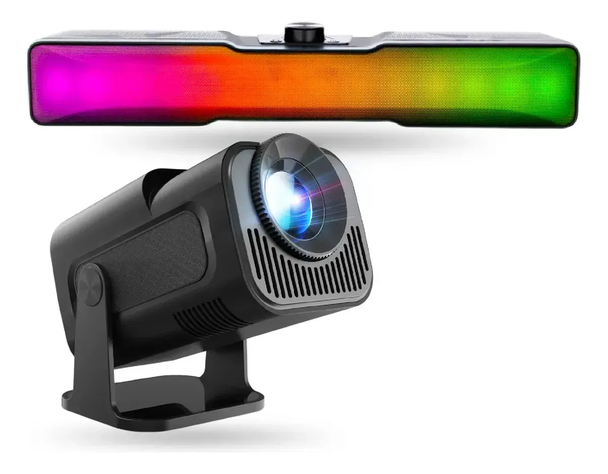 Proyector Hy-320 Android 14 Auto-foco Con Soundbar Gamer Con Luces Led 360° img #1
