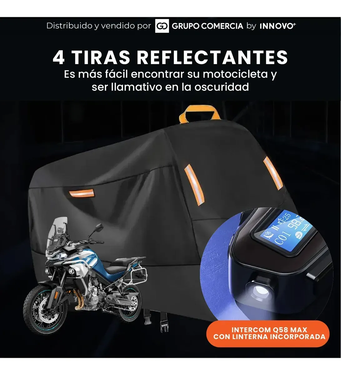 Pijama Moto Touring Impermeable Con 2 Intercomunicadores Q58-max Pantalla Negro img #9