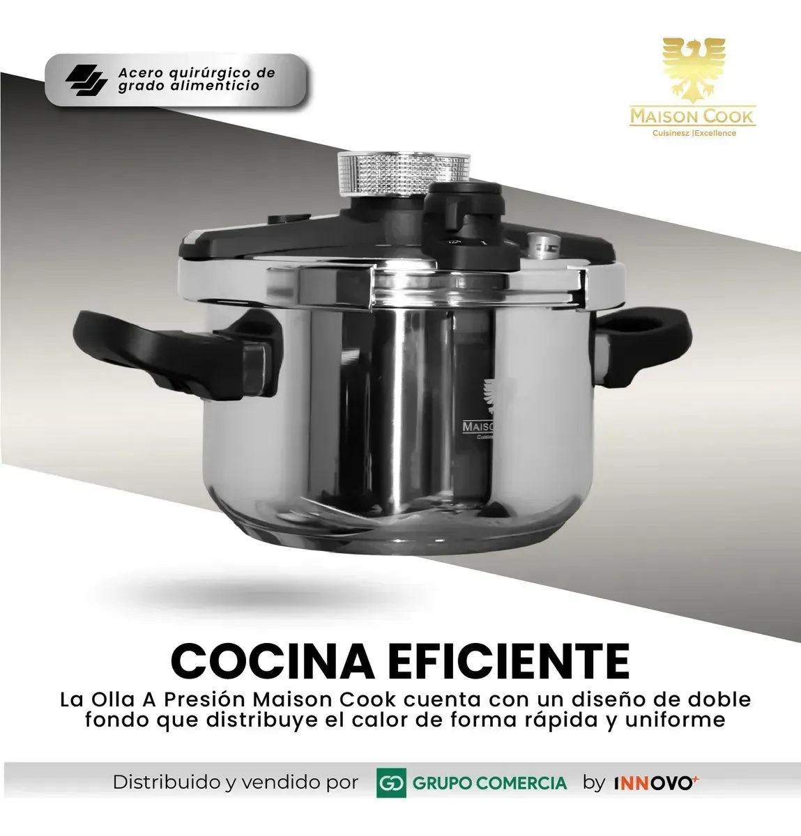 Olla A Presión Maison Cook 5l Acero Quirúrgico Profesional Y Cocción Ultra-rápida. img #2