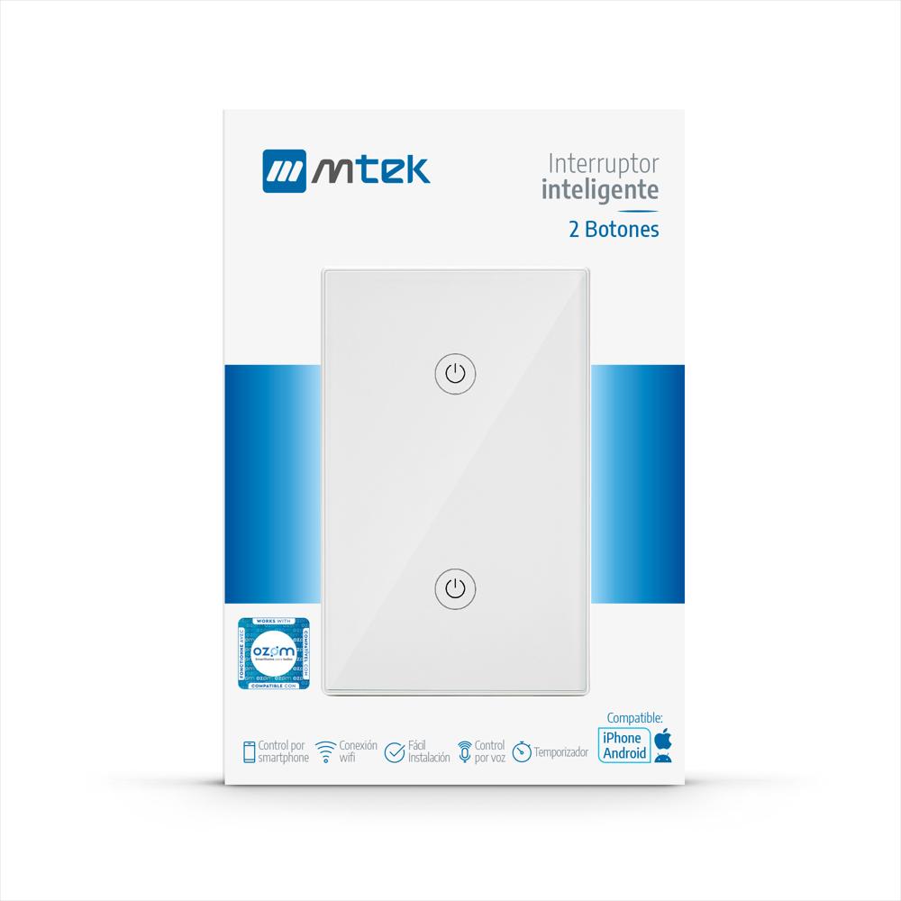 Interruptor Inteligente Mtek 2 Botones Wifi Blanco img #3