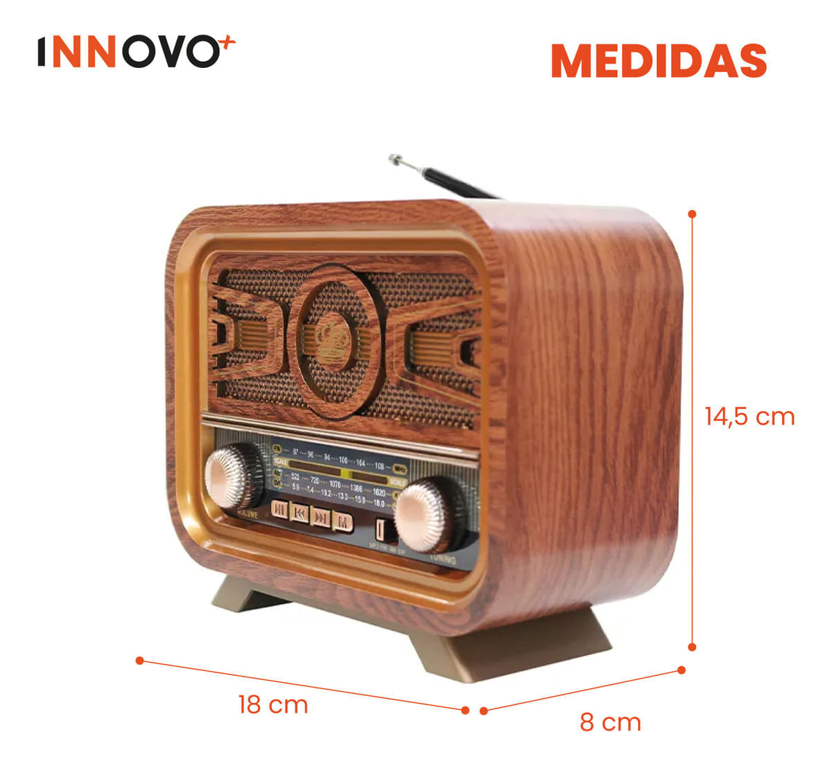Radio Vintage Retro Am/fm Meier Recargable Bluetooth img #3