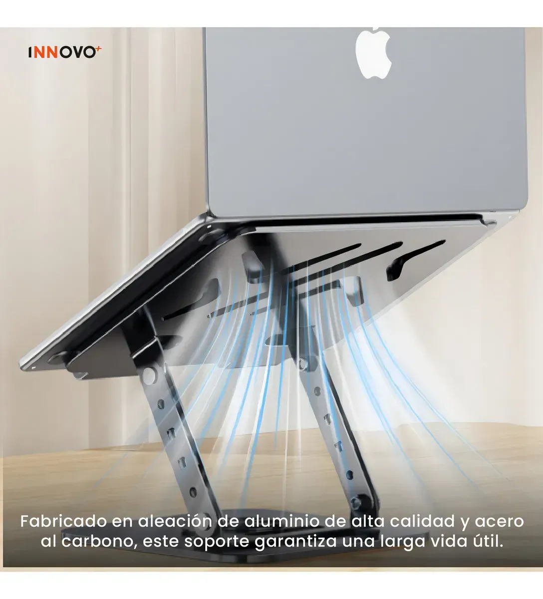 Soporte Portátil Laptop Hasta 20 Pulgadas Giratorio 360° Aluminio Ajuste Altura Ergonómico Innovo img #7