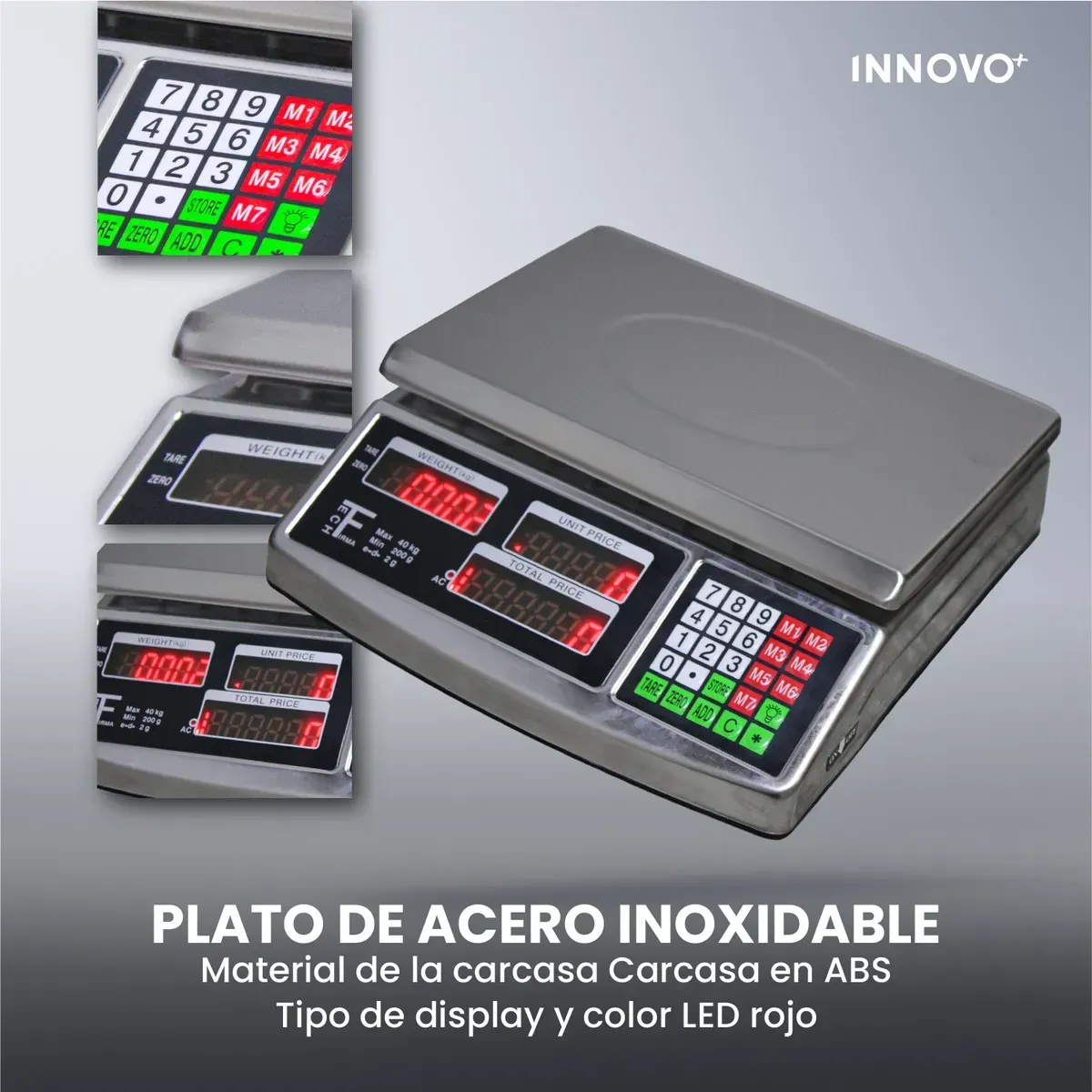 Báscula Digital Gramera 40kg Acero Inoxidable Uso Industrial Acs-701 img #5