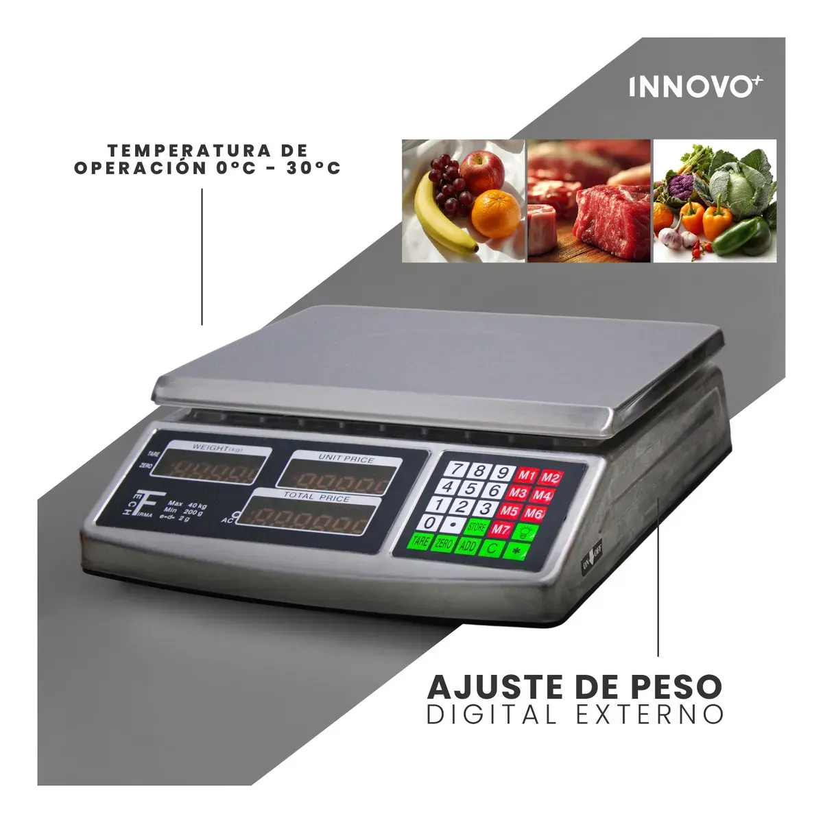 Báscula Digital Gramera 40kg Acero Inoxidable Uso Industrial Acs-701 img #2