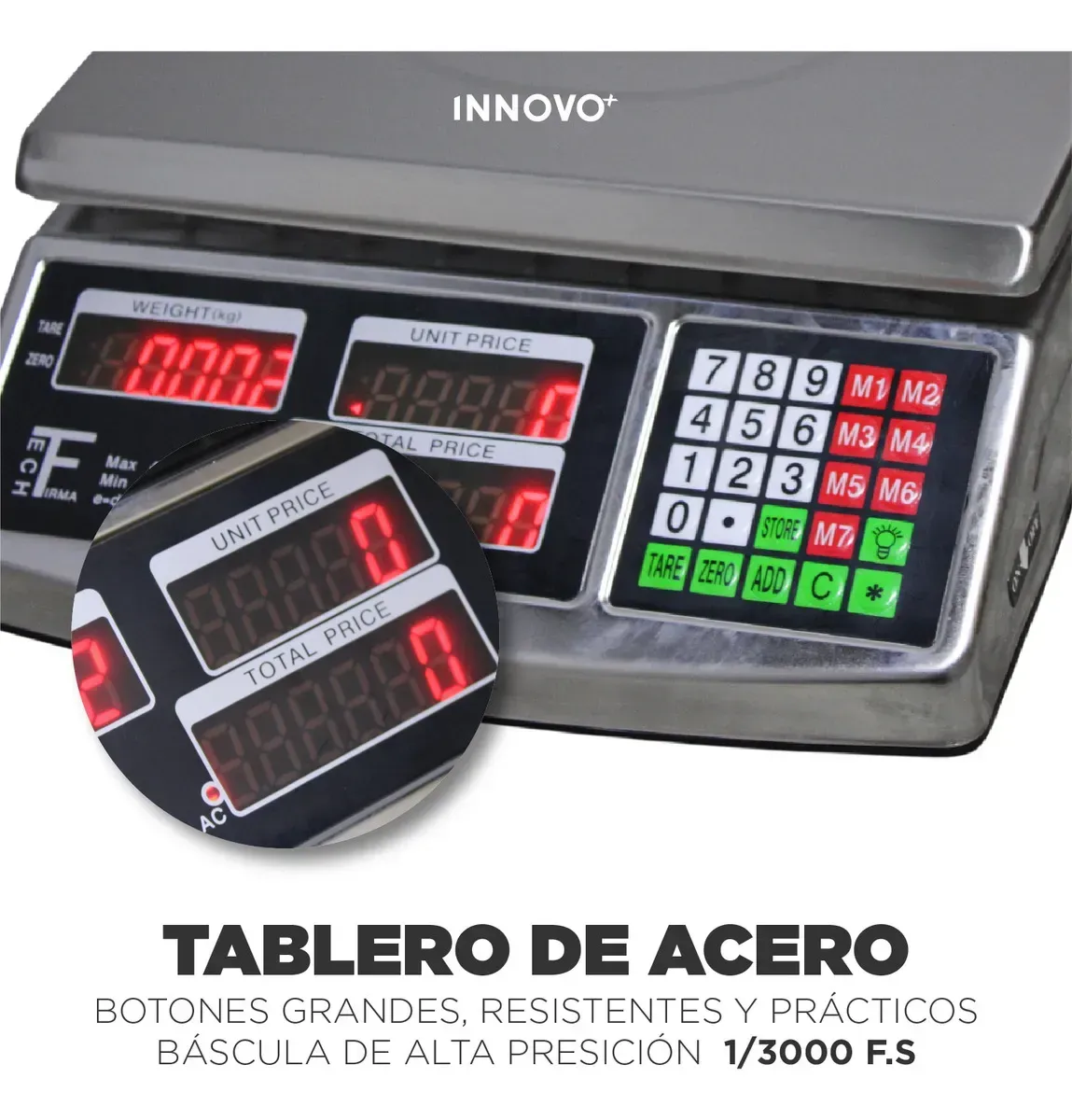 Báscula Digital Gramera 40kg Acero Inoxidable Uso Industrial Acs-701 img #3