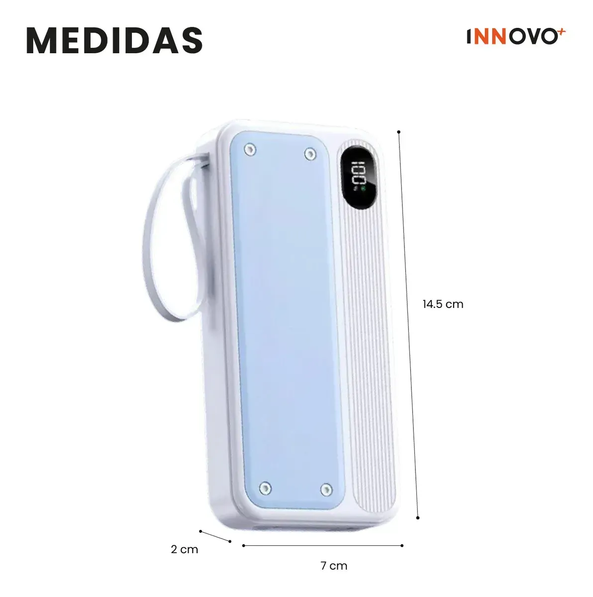 Power Bank 15.000mah Carga Ultra Rápida 22.5w Con Cables Integrados Y Pantalla Led img #3