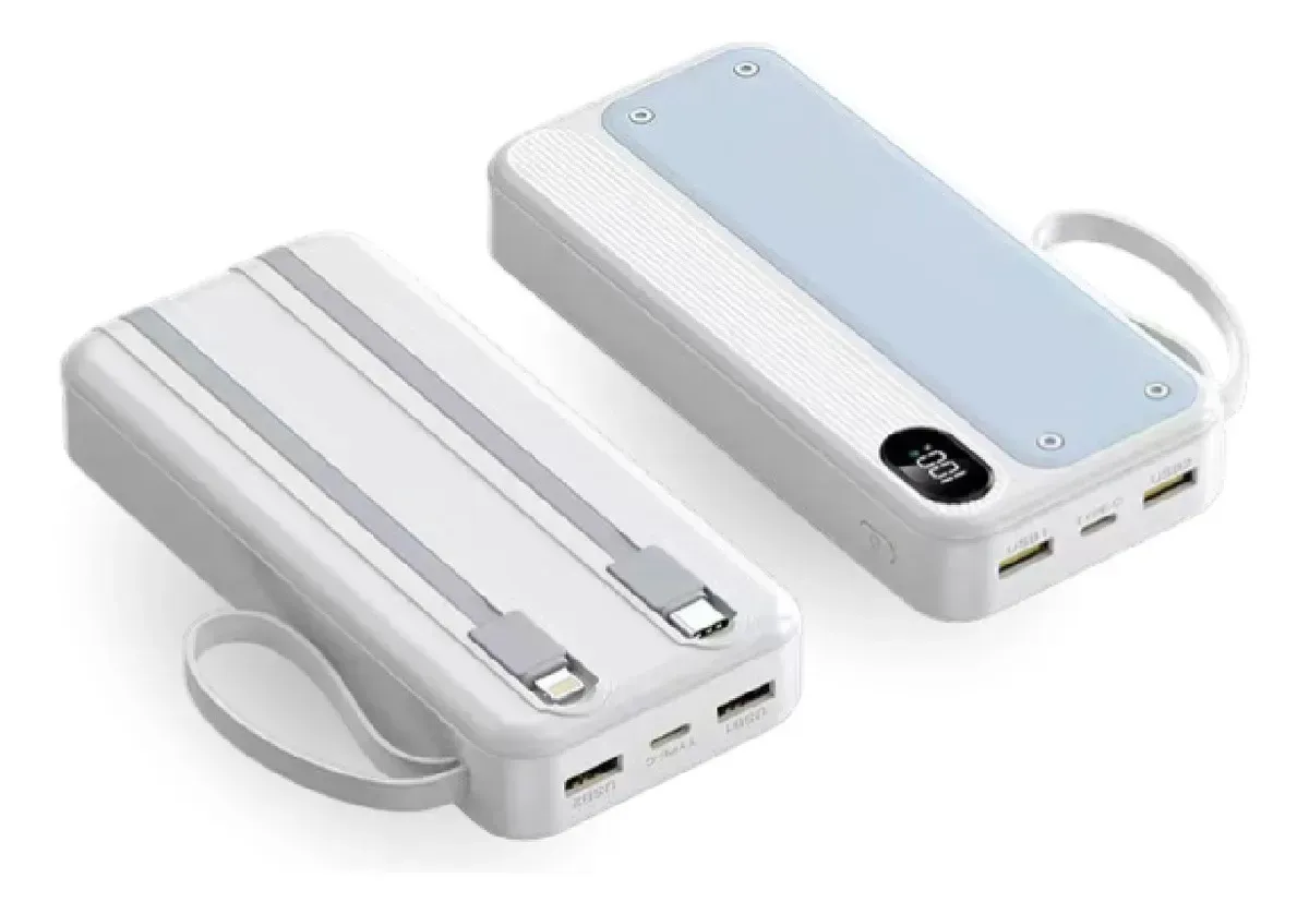 Power Bank 15.000mah Carga Ultra Rápida 22.5w Con Cables Integrados Y Pantalla Led img #1