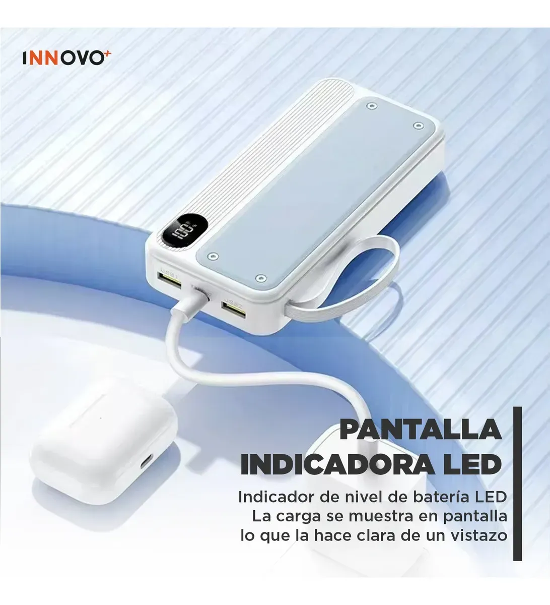 Power Bank 15.000mah Carga Ultra Rápida 22.5w Con Cables Integrados Y Pantalla Led img #6