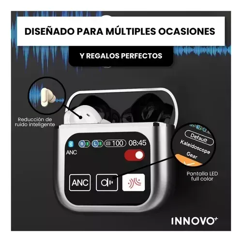 Audifonos Bluetooth 5ta Generacion Cancelación Ruido Sonido Mega Bass Pantalla Negro Pro Color Negro 5.2 img #2