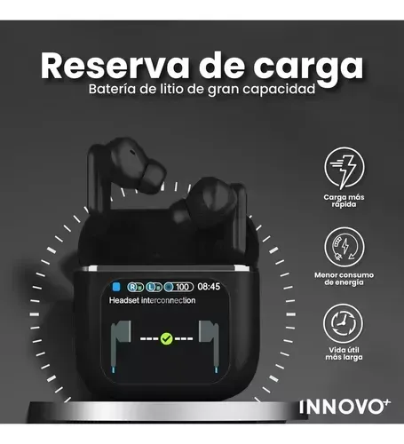 Audifonos Bluetooth 5ta Generacion Cancelación Ruido Sonido Mega Bass Pantalla Negro Pro Color Negro 5.2 img #5