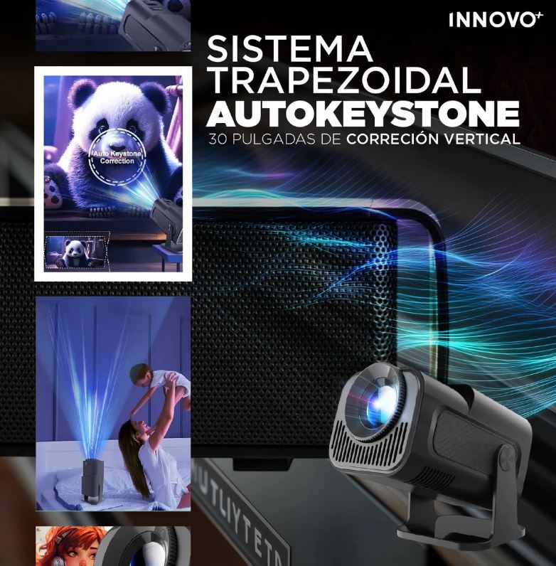 Proyector Android 4k Hy 320 Con Barra Sonido Bluetooth Cine - Negro img #7