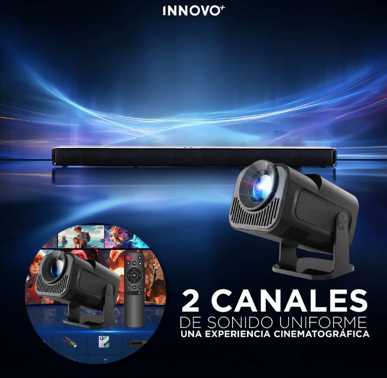 Proyector Android 4k Hy 320 Con Barra Sonido Bluetooth Cine - Negro img #6