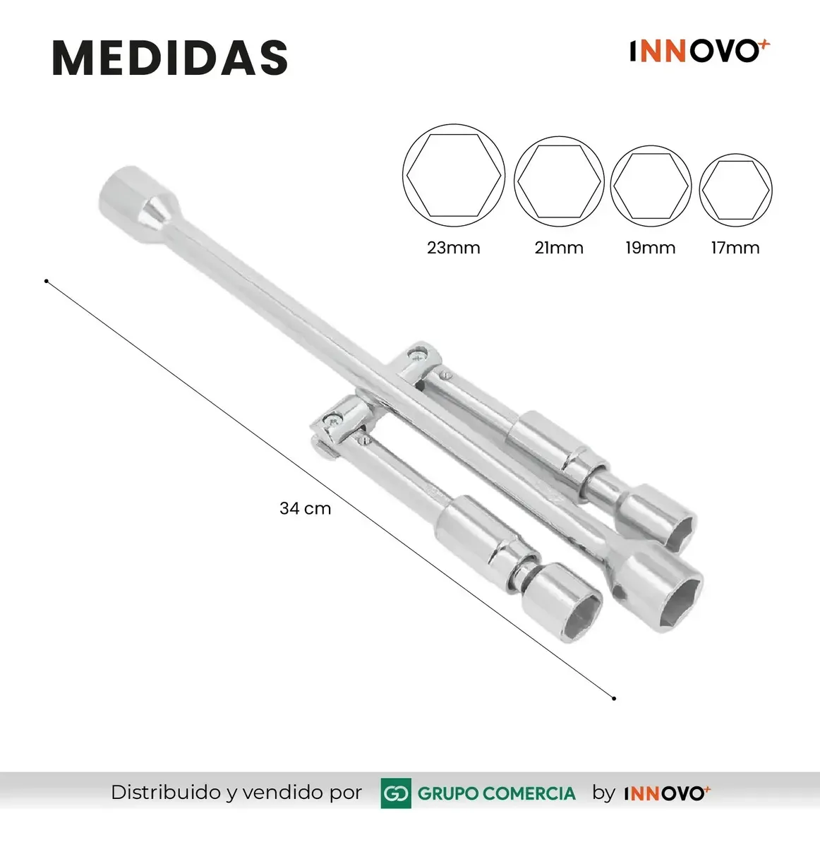 Llave Cruz Plegable Profesional 4 En 1 Reforzada Enfoque En Versatilidad) img #6
