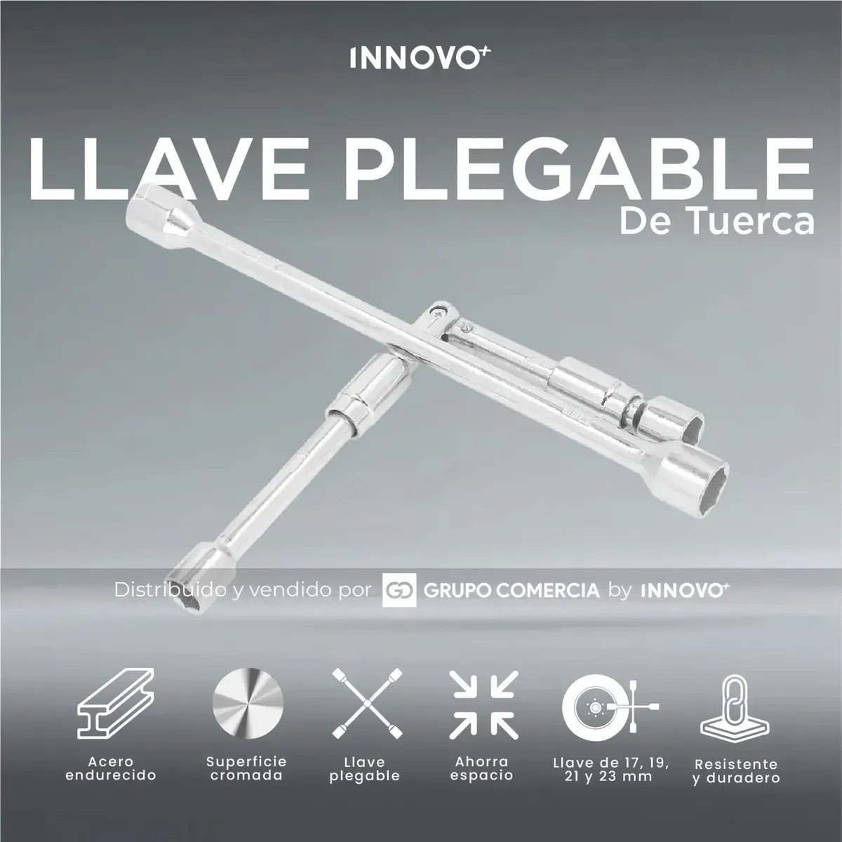 Llave Cruz Plegable Profesional 4 En 1 Reforzada Enfoque En Versatilidad) img #2