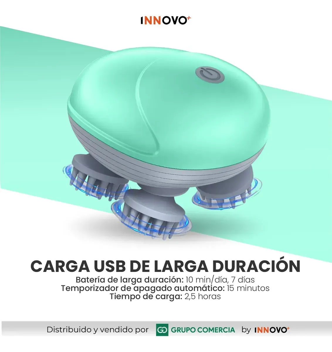 Masajeador Eléctrico Capilar 96 Nodos Relajacion Maxima Verde 5v 5v Verde img #4