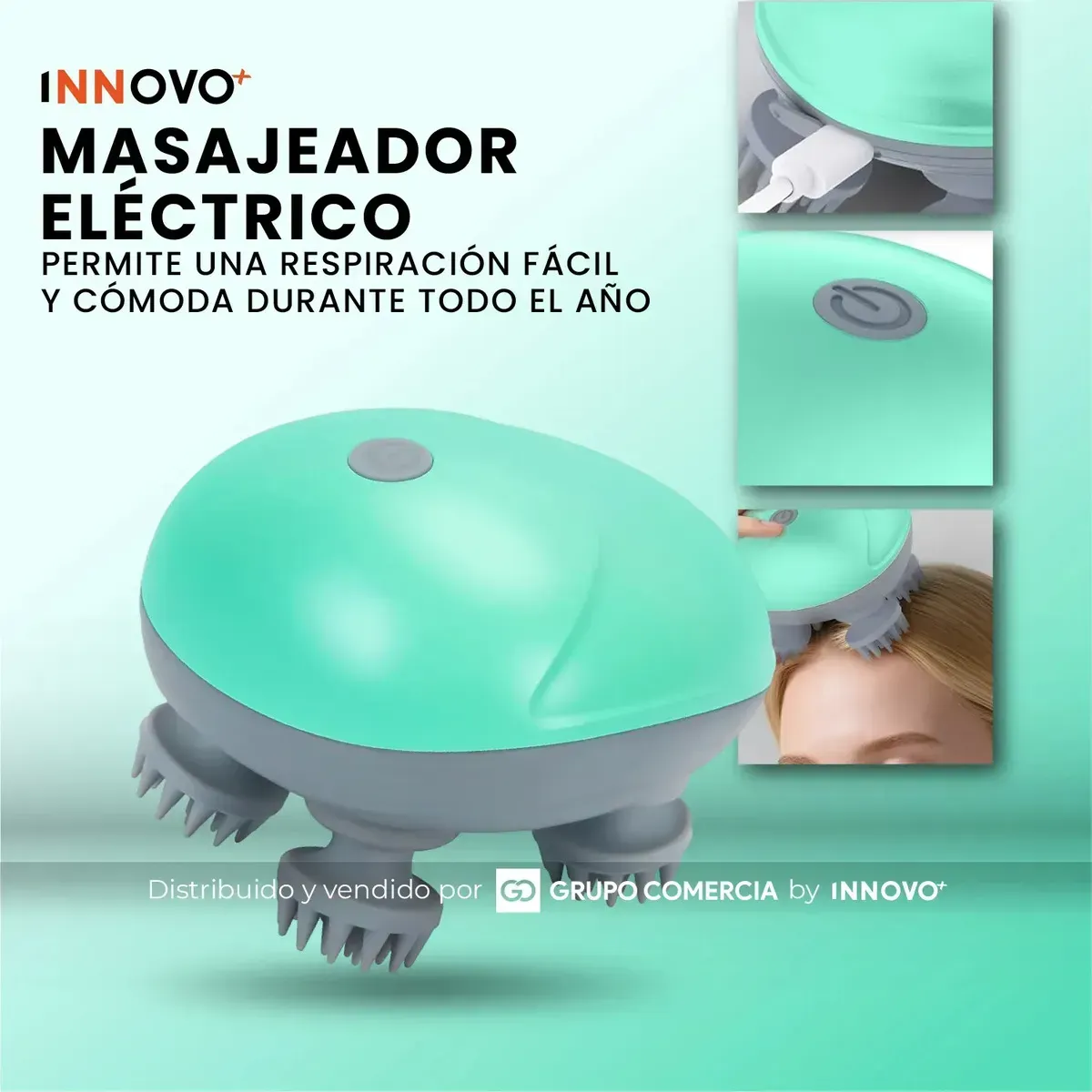 Masajeador Eléctrico Capilar 96 Nodos Relajacion Maxima Verde 5v 5v Verde img #3
