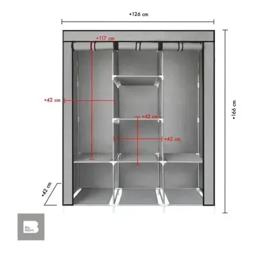 Combo Closet 3 Cuerpos En Tela + 3 Cajas Almacenadoras De Ropa + 1 Organizador Ropa Interior img #2