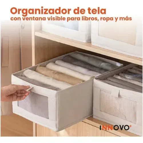 Combo Closet 3 Cuerpos En Tela + 3 Cajas Almacenadoras De Ropa + 1 Organizador Ropa Interior img #6