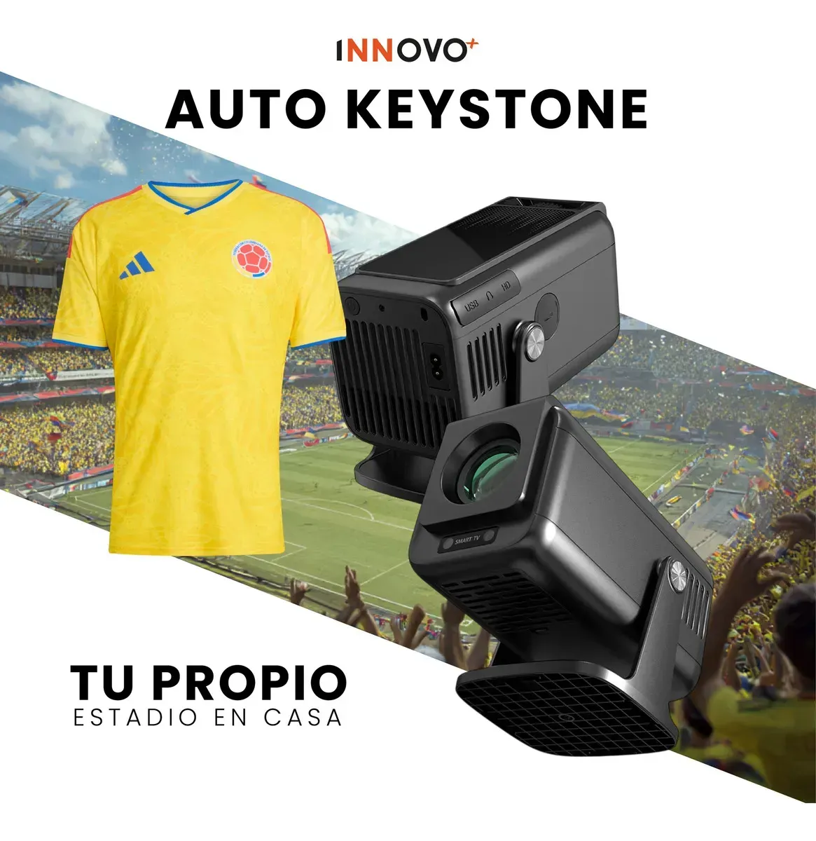 Proyector Inteligente Hy 500 Max 4k Android Con Camiseta Selección Colombia img #5