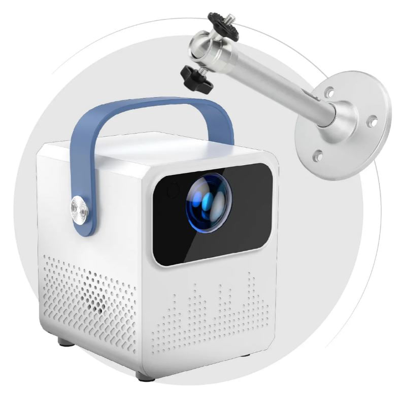 Proyector Mini Android 4k Wifi Bluetooth Portátil Con Base De Pared T2 img #4
