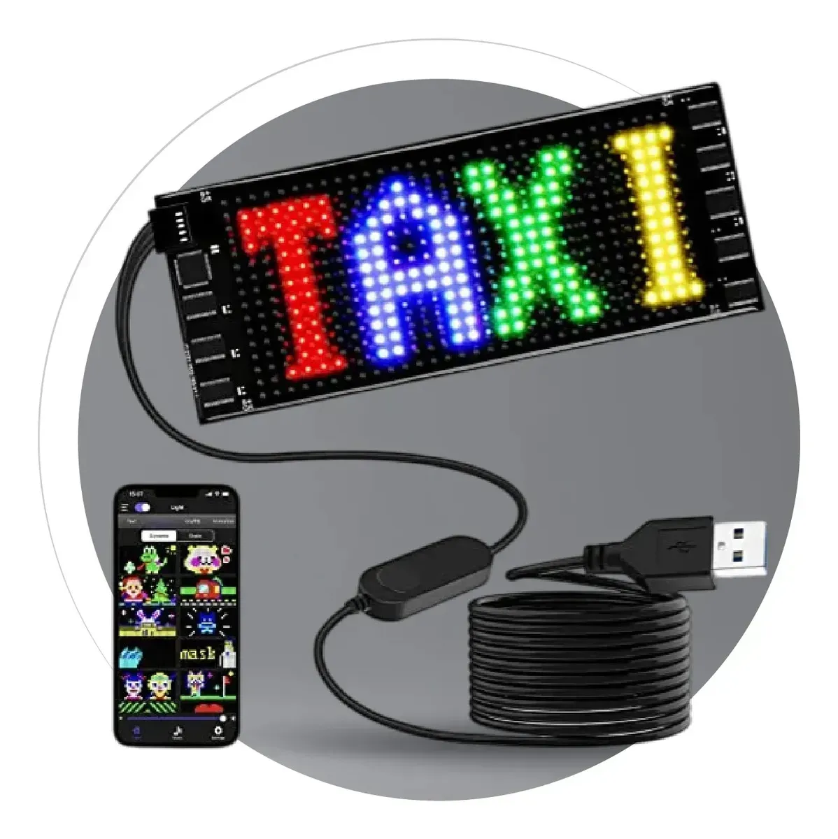 Panel Led Flexible Matriz Rgb Bluetooth Letrero Inteligente Para Carros Y Negocio 5v 5v Rgb img #7