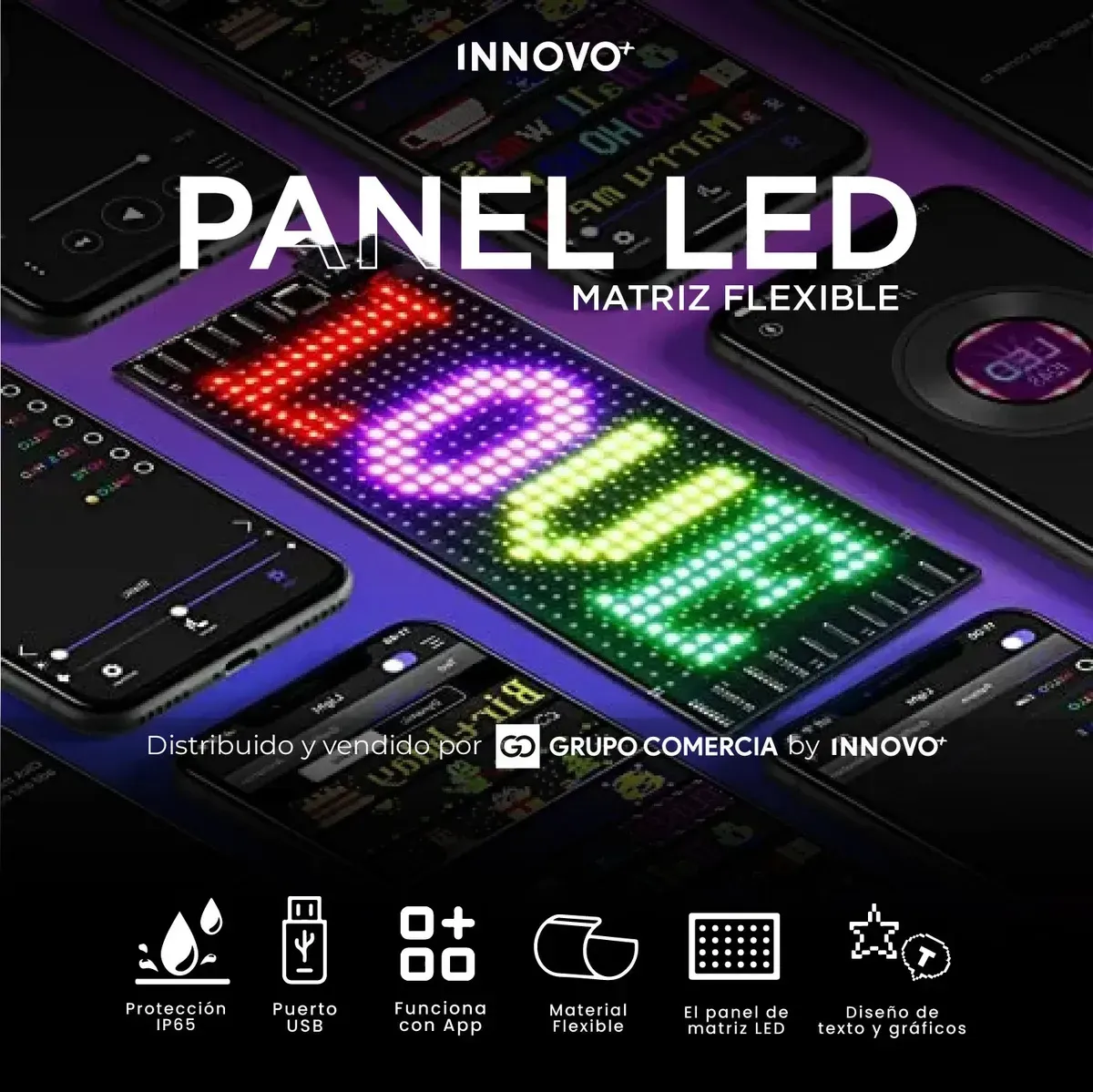 Panel Led Flexible Matriz Rgb Bluetooth Letrero Inteligente Para Carros Y Negocio 5v 5v Rgb img #5