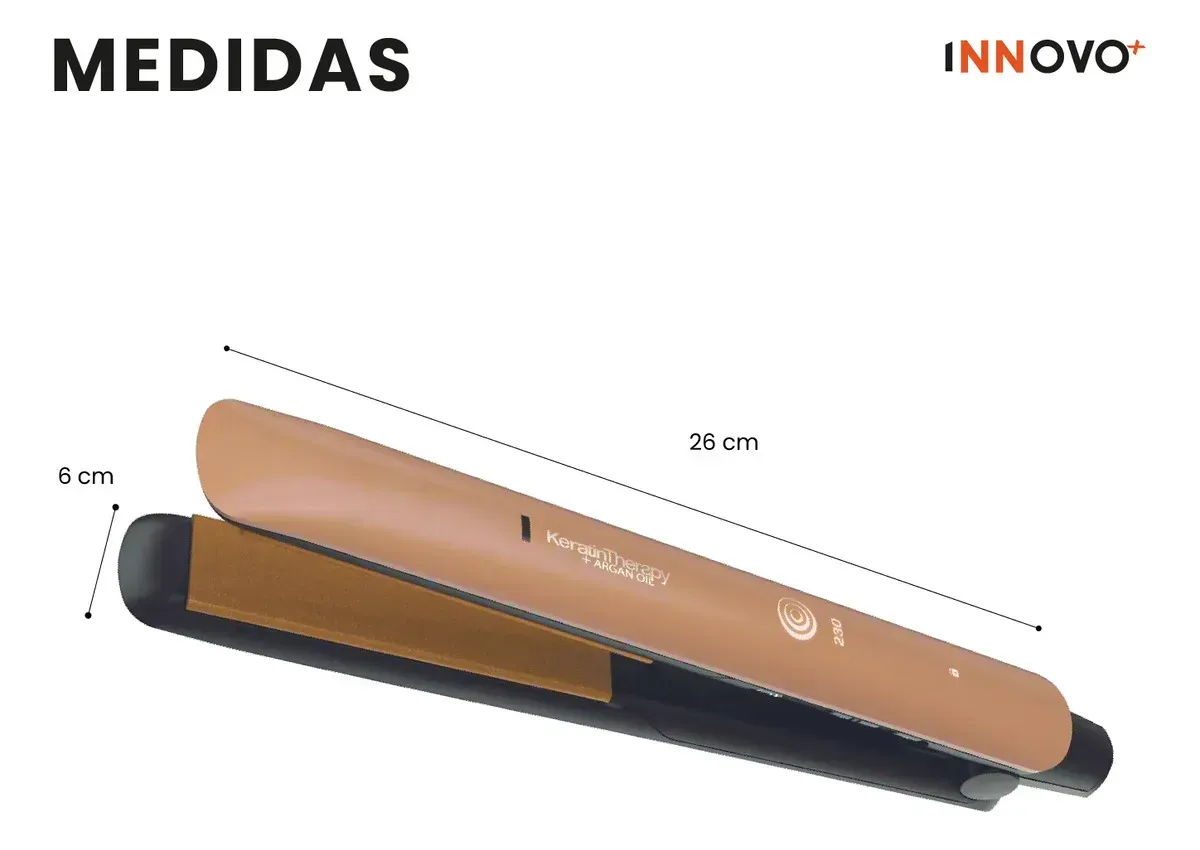 Plancha De Pelo Keratin Therapy Pro Nova Inn Cerámica + Argán Liso Espejo Sin Frizz 110v 110v img #7