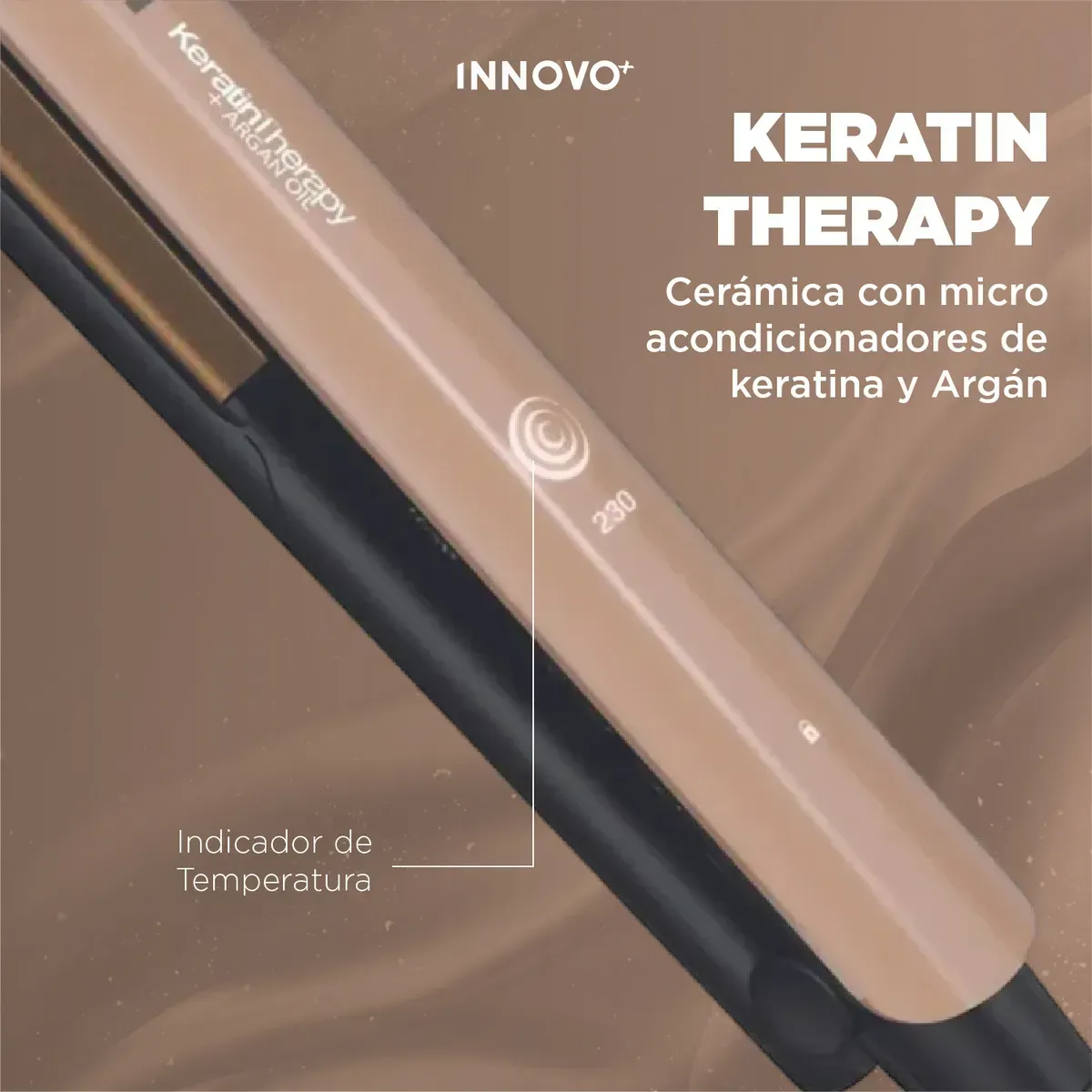 Plancha De Pelo Keratin Therapy Pro Nova Inn Cerámica + Argán Liso Espejo Sin Frizz 110v 110v img #6