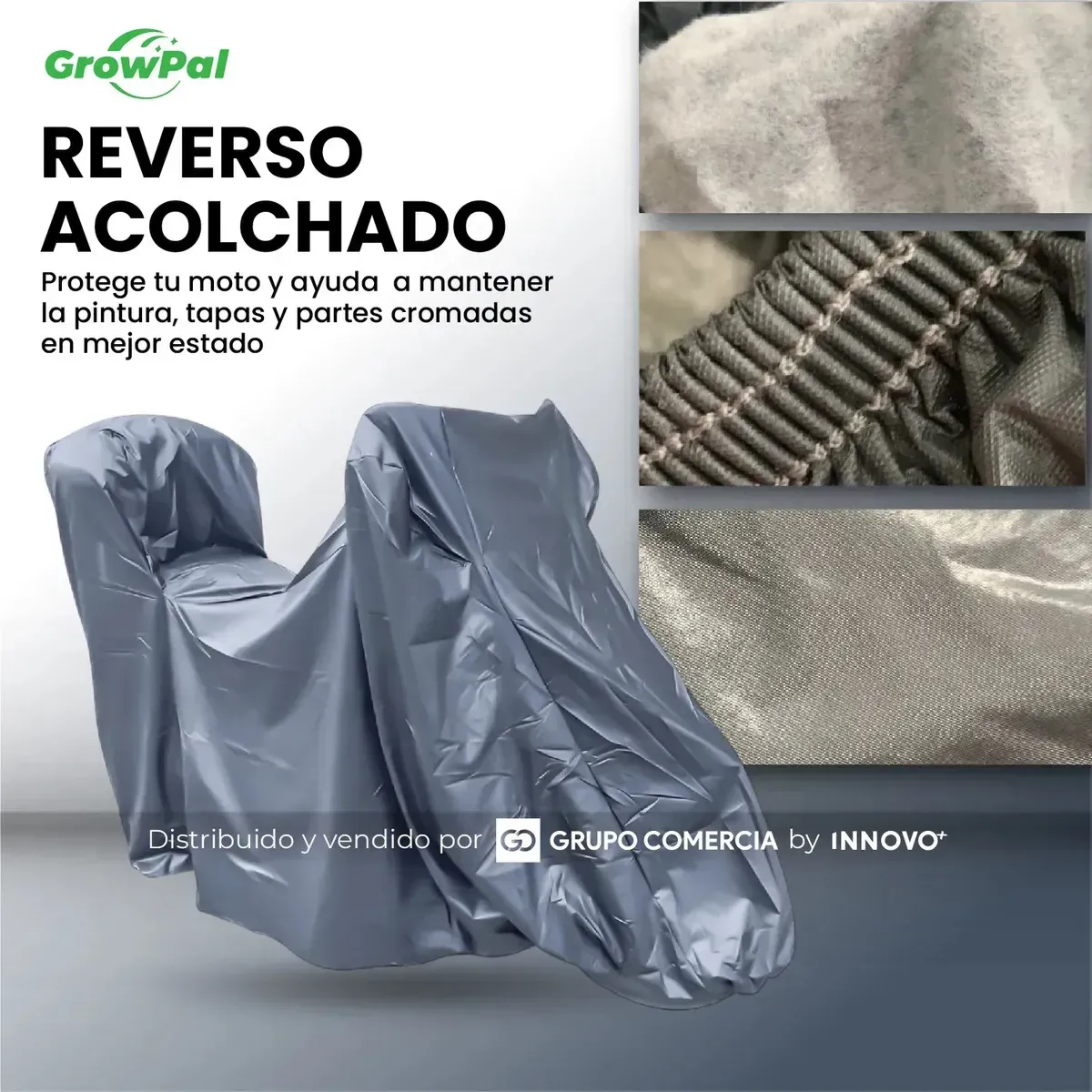 Pijama Carpa Para Moto Con Maletero Impermeable Y Acolchada Filtro Uv 13a Gris img #2