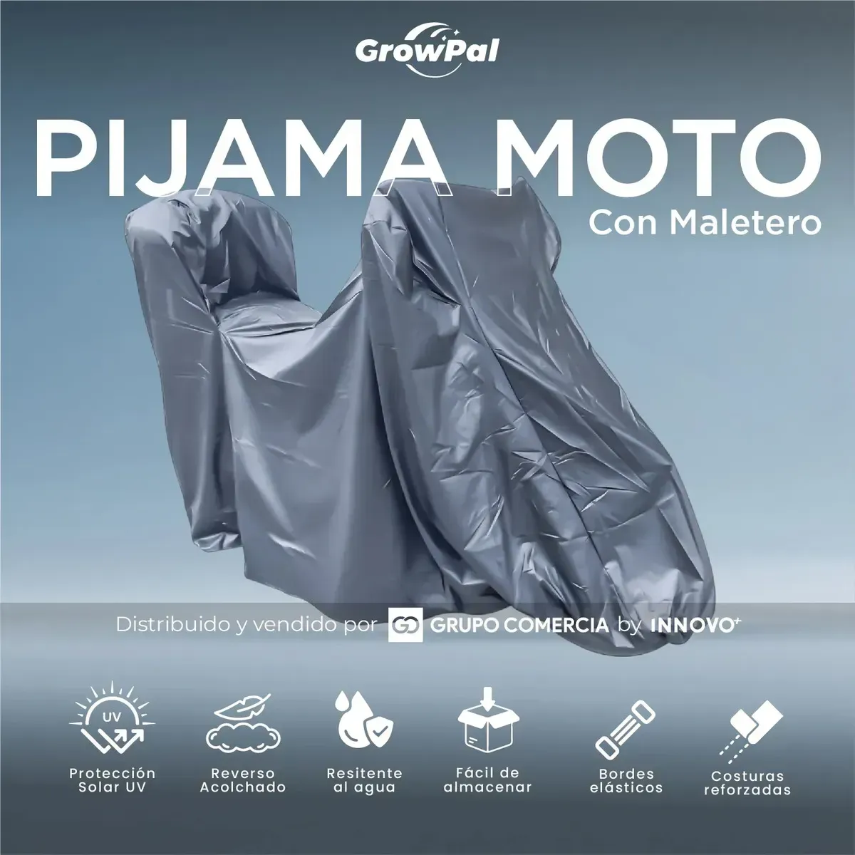 Pijama Carpa Para Moto Con Maletero Impermeable Y Acolchada Filtro Uv 13a Gris img #5