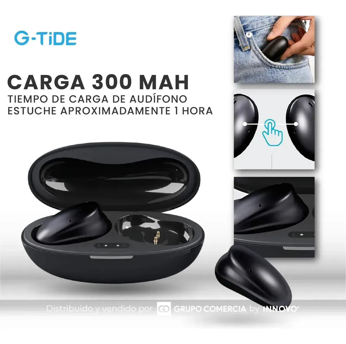 Audífonos Inalámbricos Tws G-tide Bean Black Sonido Inmersivo 3d Negro Negro img #4