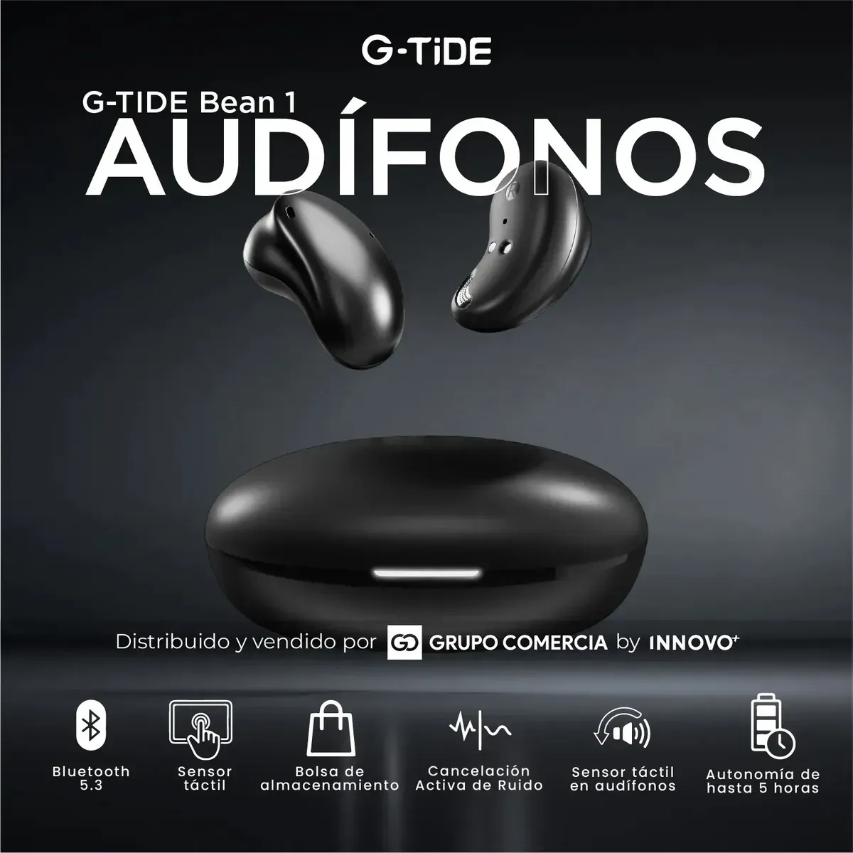 Audífonos Inalámbricos Tws G-tide Bean Black Sonido Inmersivo 3d Negro Negro img #3
