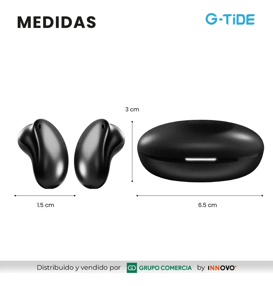 Audífonos Inalámbricos Tws G-tide Bean Black Sonido Inmersivo 3d Negro Negro img #6