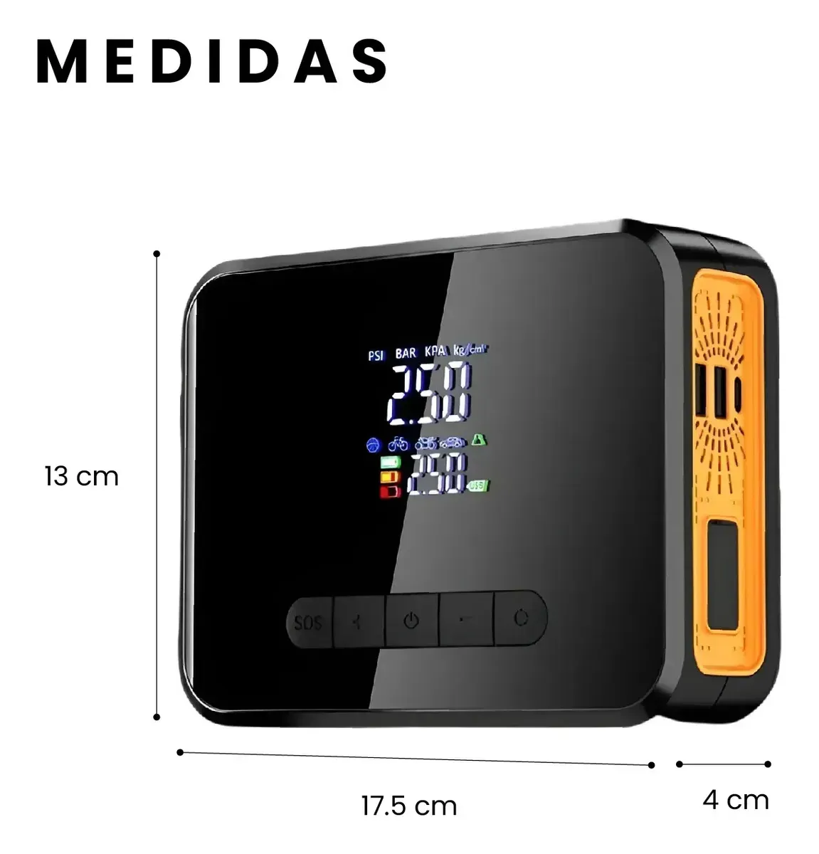 Compresor De Aire Portatil Recargable Vehículos Con Iniciador De Batería Premium img #4