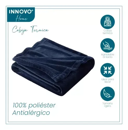 Cobija Térmica 180x240 Cm Suave Terciopelo Azul Slim img #3