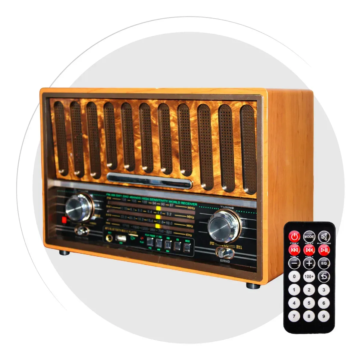 Radio Vintage Bluetooth Grande Retro Recargable Am/fm/sw Usb Control Café Café img #6