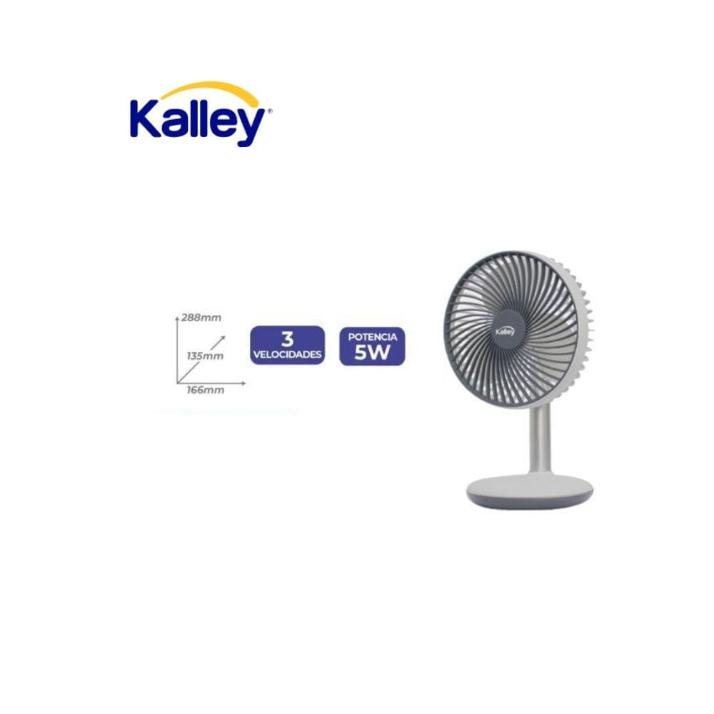 Ventilador Kalley de Mesa 5W 3 Velocidades Silencioso Portátil USB img #1