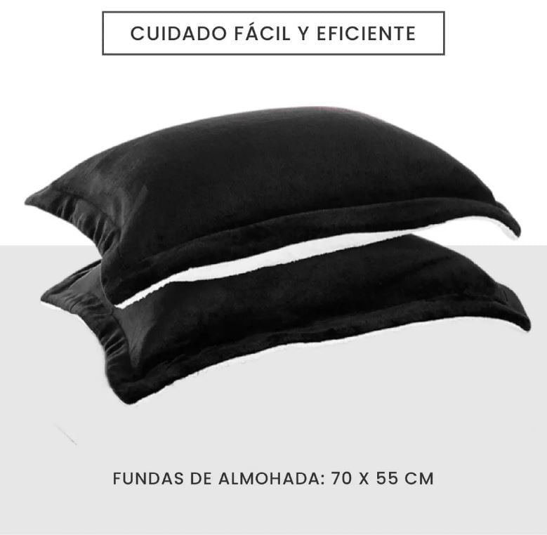 Cubrelecho Ovejero Queen Suave Caliente Reversible 2 Fundas Negro img #5
