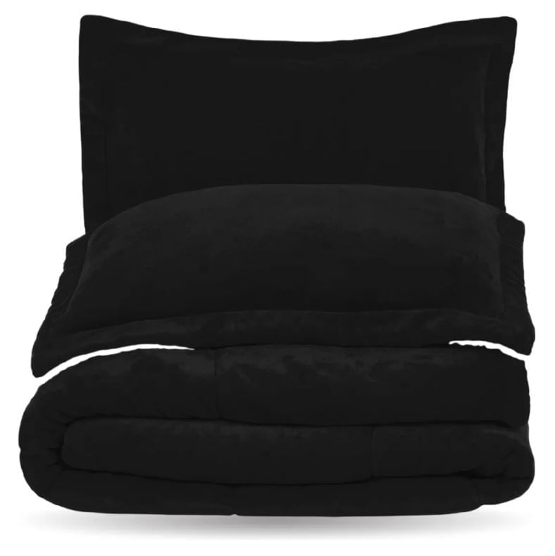 Cubrelecho Ovejero Queen Suave Caliente Reversible 2 Fundas Negro img #4