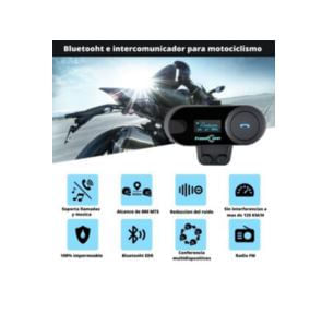 Intercomunicador Bluetooth TCOM con Pantalla para Moto, Impermeable y con Radio FM img #3