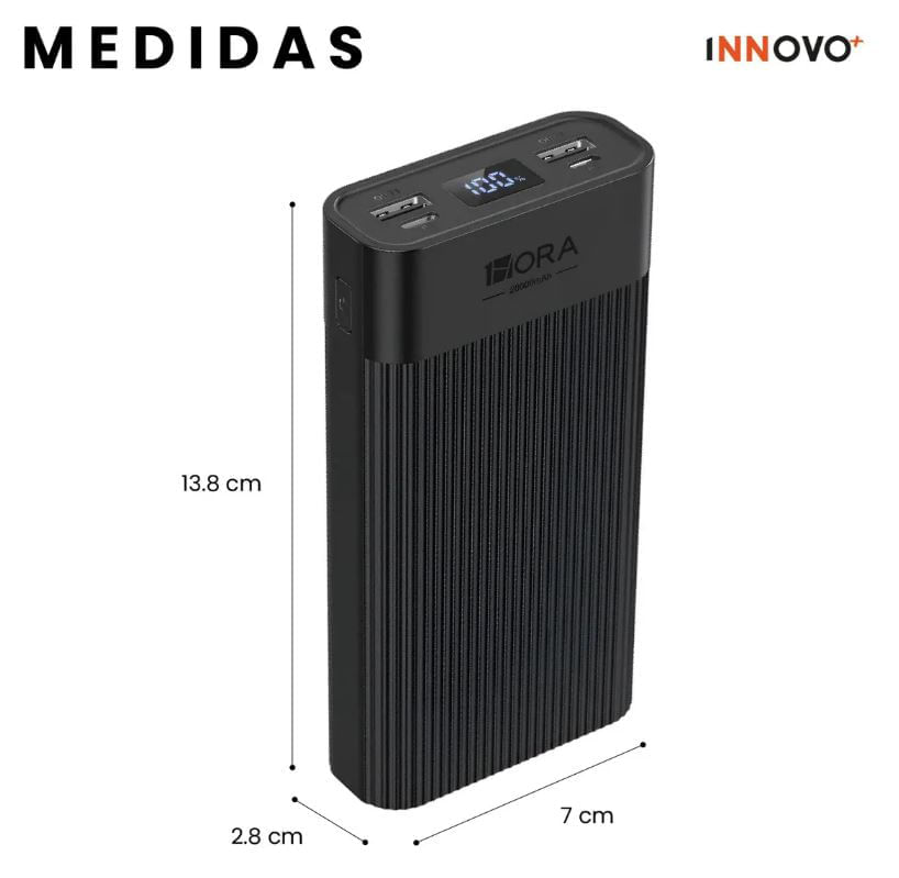 Powerbank 20000mah Digital Con Soporte Celular Plegable img #3