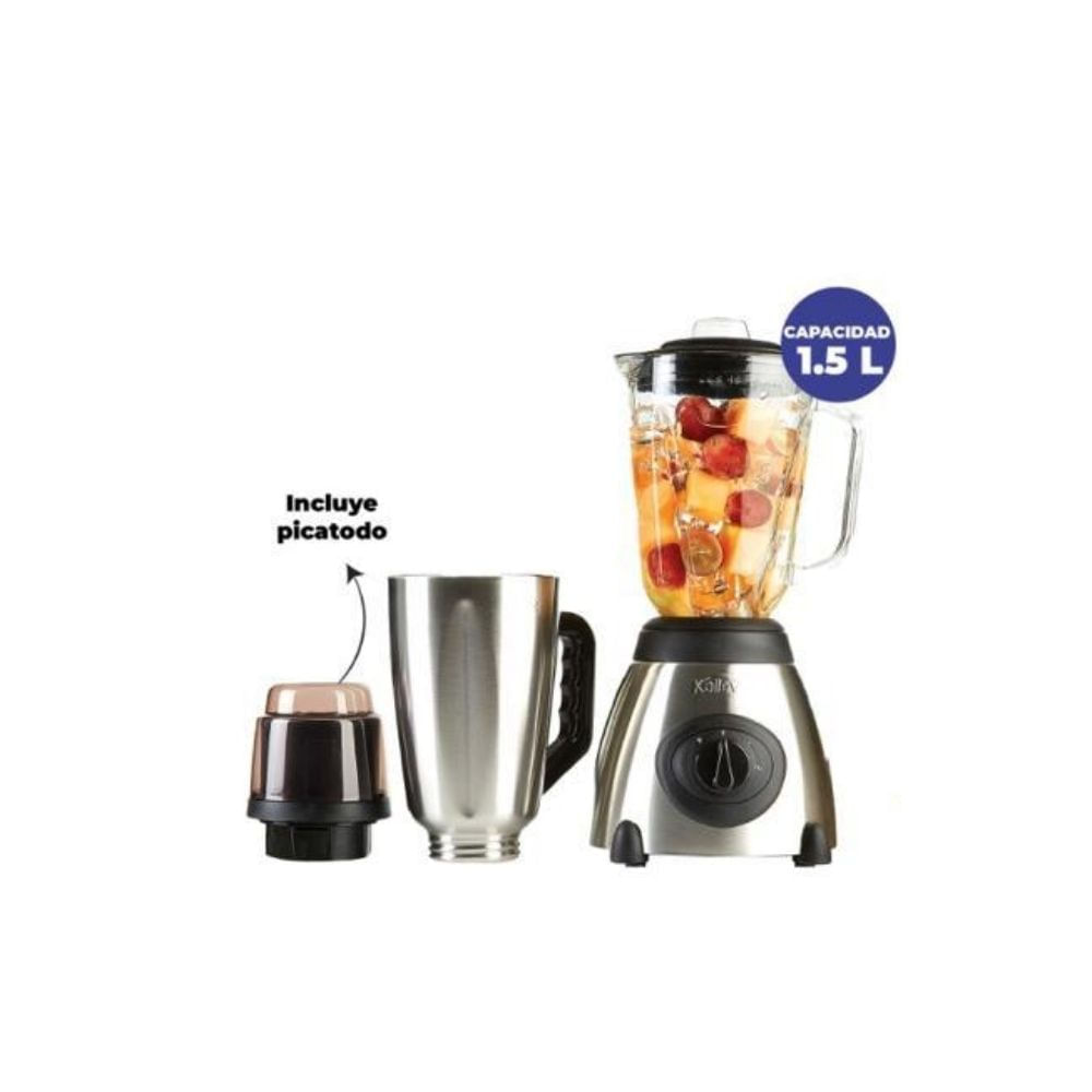 Licuadora Kalley 1.5L Vaso Vidrio + Acero Inoxidable con Picatodo Potente img #4