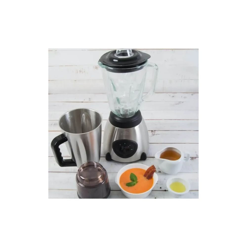 Licuadora Kalley 1.5L Vaso Vidrio + Acero Inoxidable con Picatodo Potente img #2