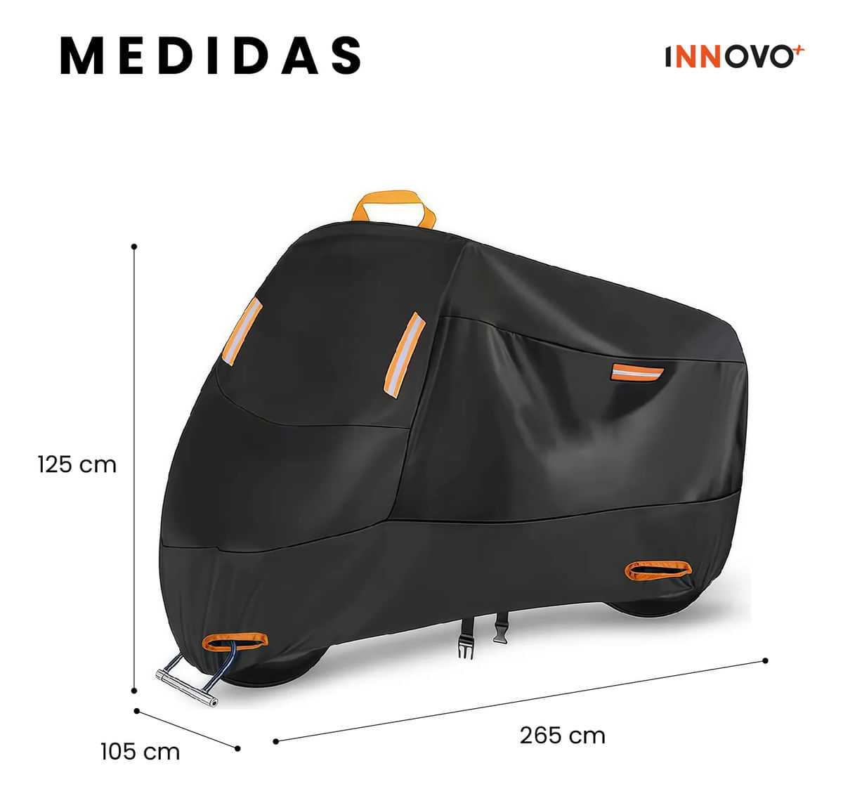 Funda Impermeable Para Moto Con Candado De Disco Antirrobo Protector Exterior Resistente img #3