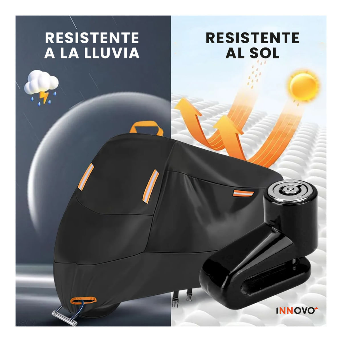 Funda Impermeable Para Moto Con Candado De Disco Antirrobo Protector Exterior Resistente img #8