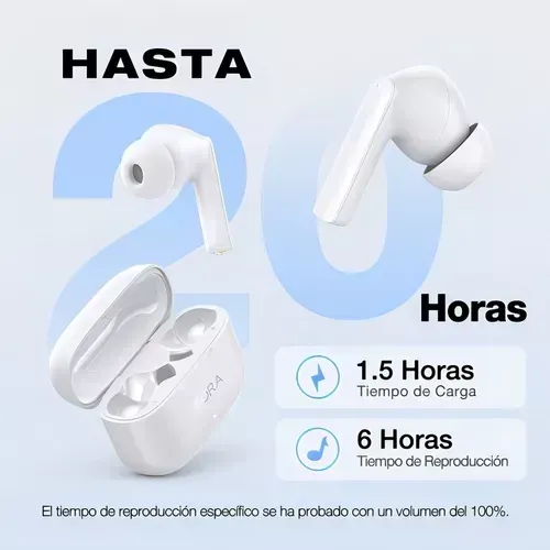 Audífonos In-ear Inalámbricos Bluetooth 1hora Aut206 Color Blanco img #2