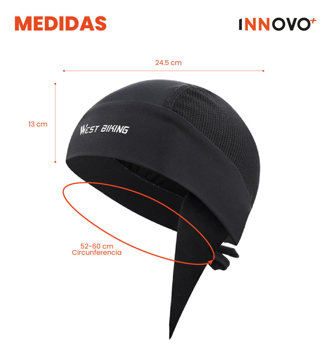Combo Gorro Para Casco Ciclismo Y Canguro Runing Deportivo Naranja img #2