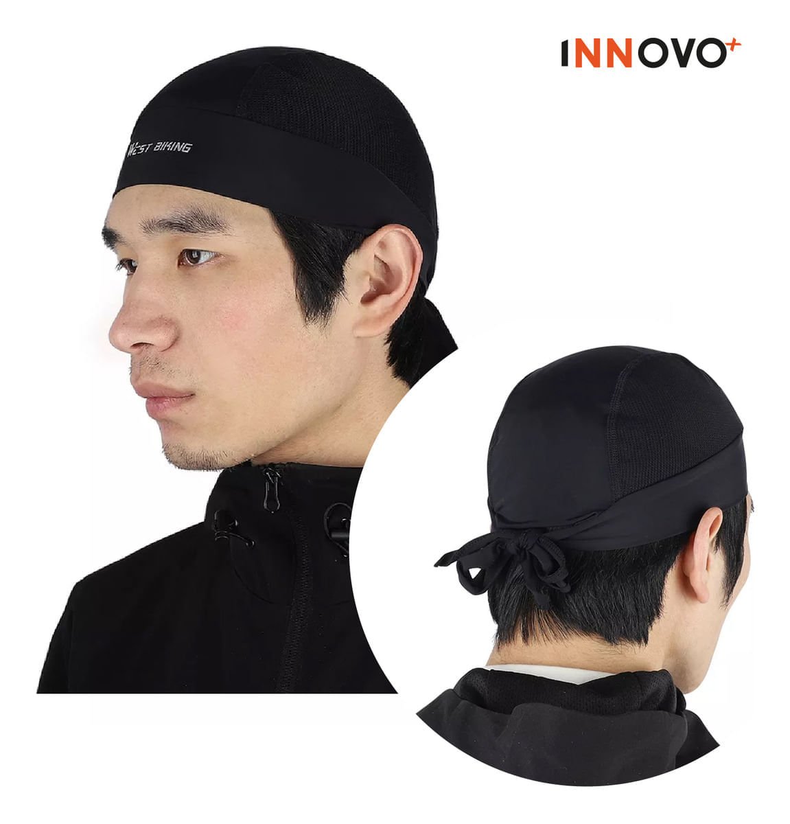 Combo Gorro Para Casco Ciclismo Y Canguro Runing Deportivo Naranja img #4